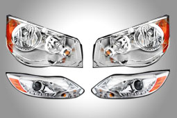 Pair of car headlight assemblies