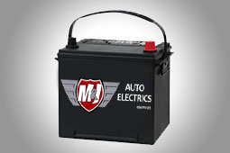 M&J Auto Electrics branded car battery
