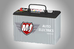 M&J Auto Electrics branded car battery