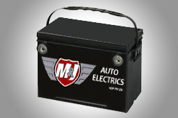 M&J Auto Electrics branded car battery